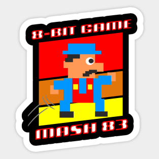 Funny Pixel Art Cute Kawaii 8-Bit Game Mash 83 80s 90s classic vintage Sticker